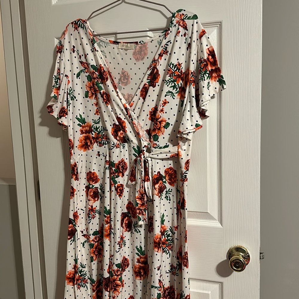 Used White Rose Printed Dressed
